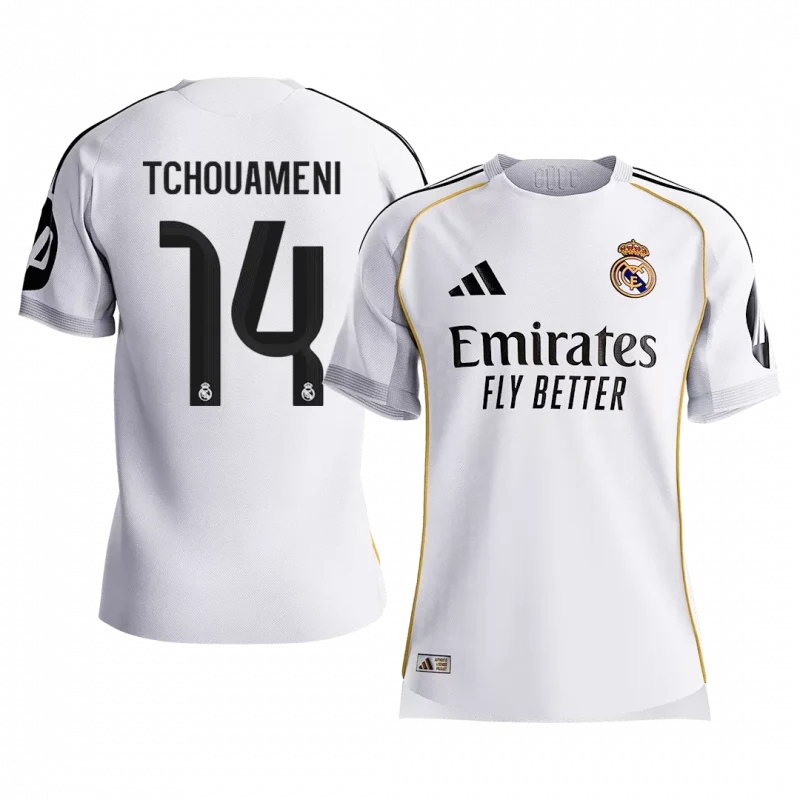 TCHOUAMENI #14 Real Madrid Home Authentic Soccer Jersey 2025/26
