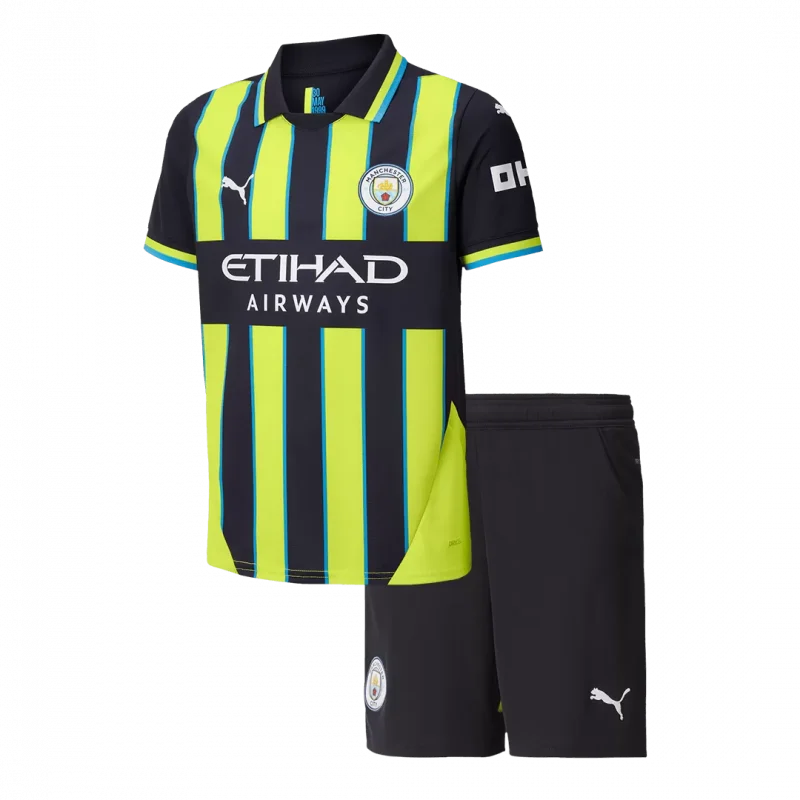 Manchester City Away Kids Soccer Jerseys Kit