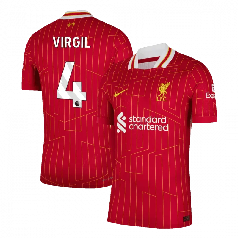 VIRGIL #4 Liverpool Home Authentic Soccer Jersey