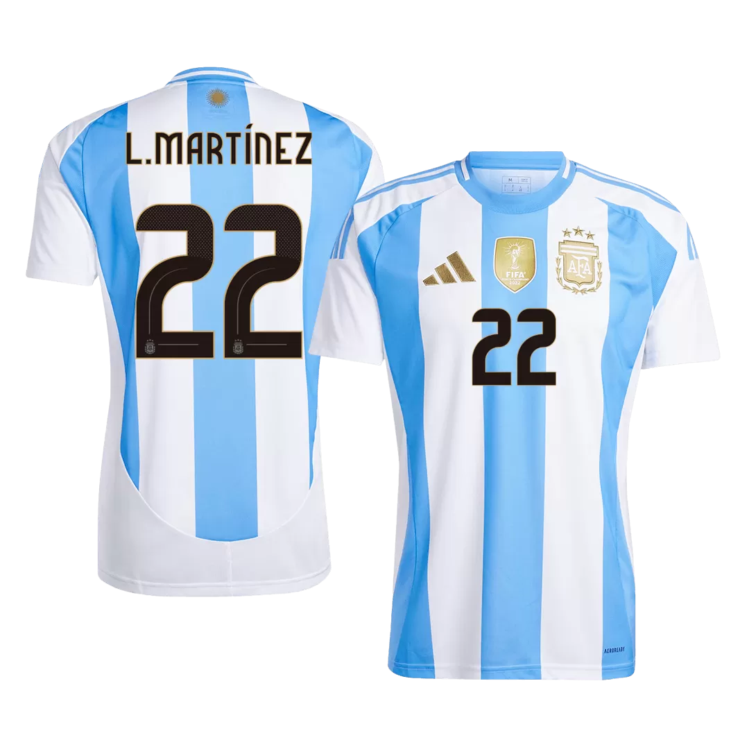 L.MARTÍNEZ #22 Argentina Home Soccer Jersey
