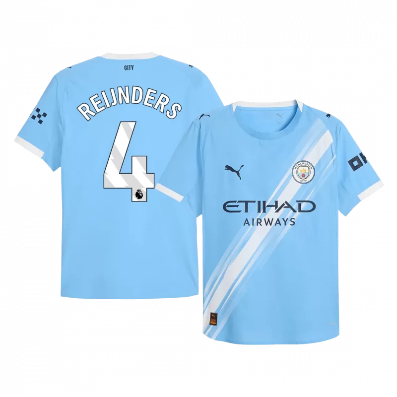 REIJNDERS #4 Manchester City Home Authentic Soccer Jersey 2025/26