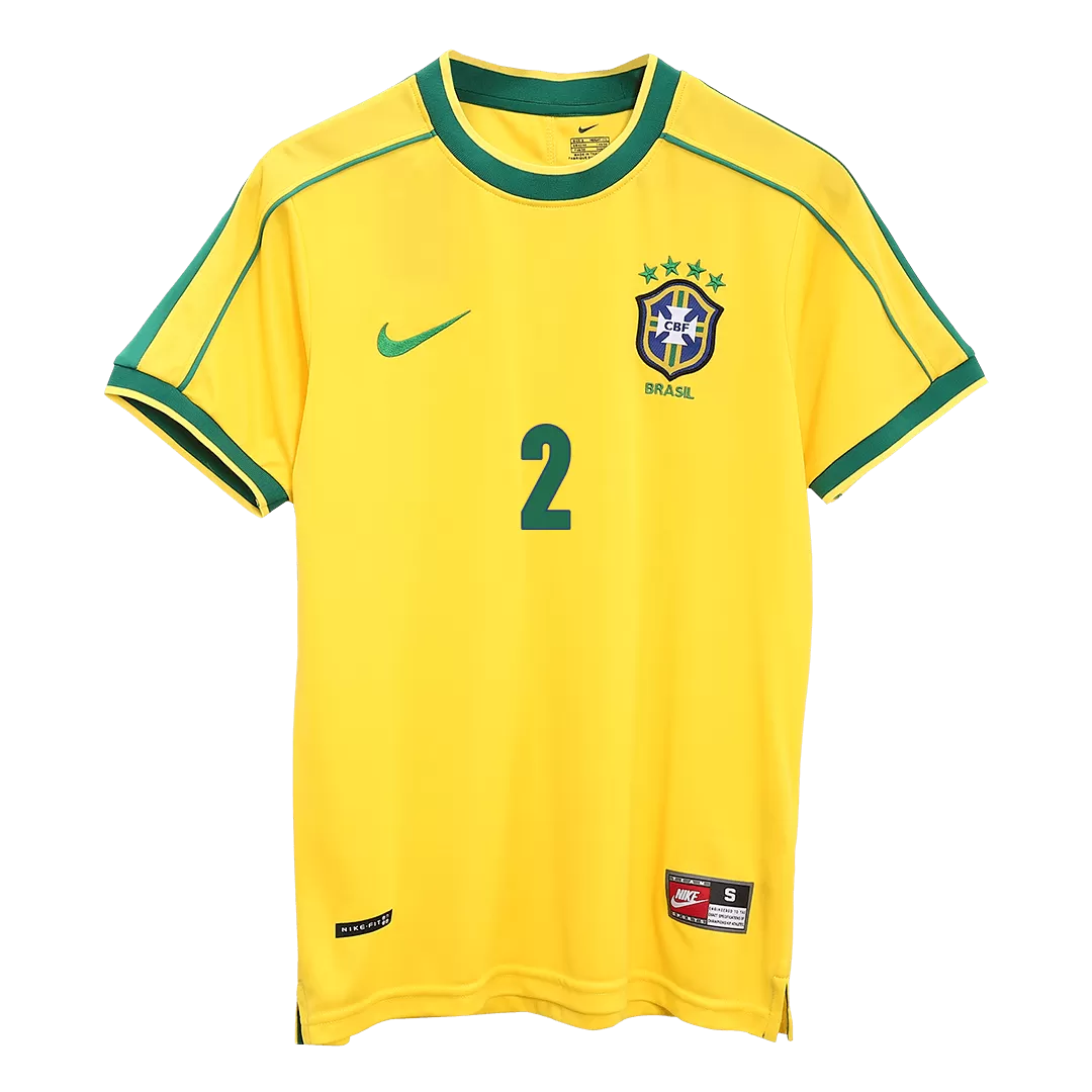 Vintage Soccer Jersey CAFU #2 Brazil Home 1998 - Image 2