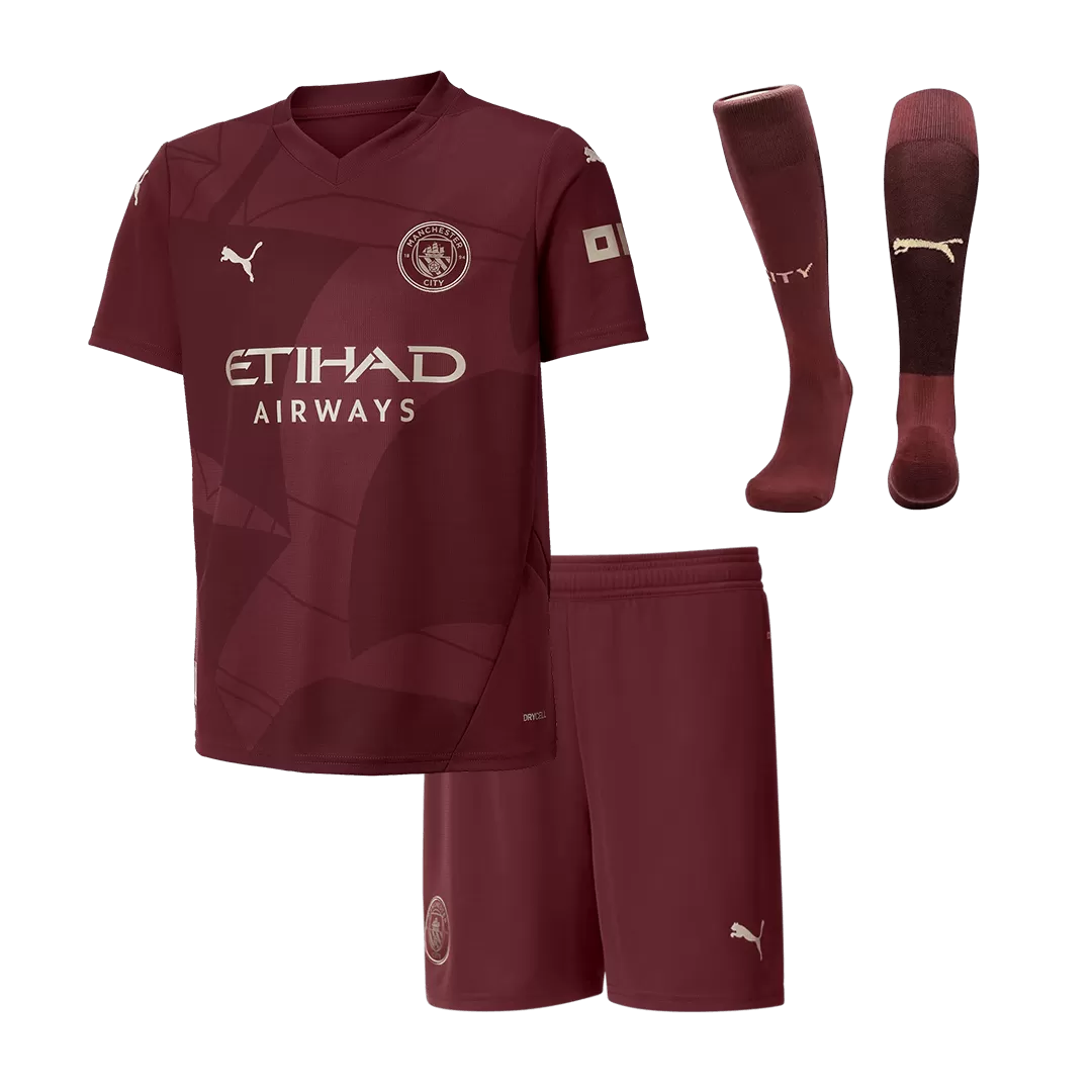 Manchester City Third Away Kids Soccer Jerseys Full Kit
