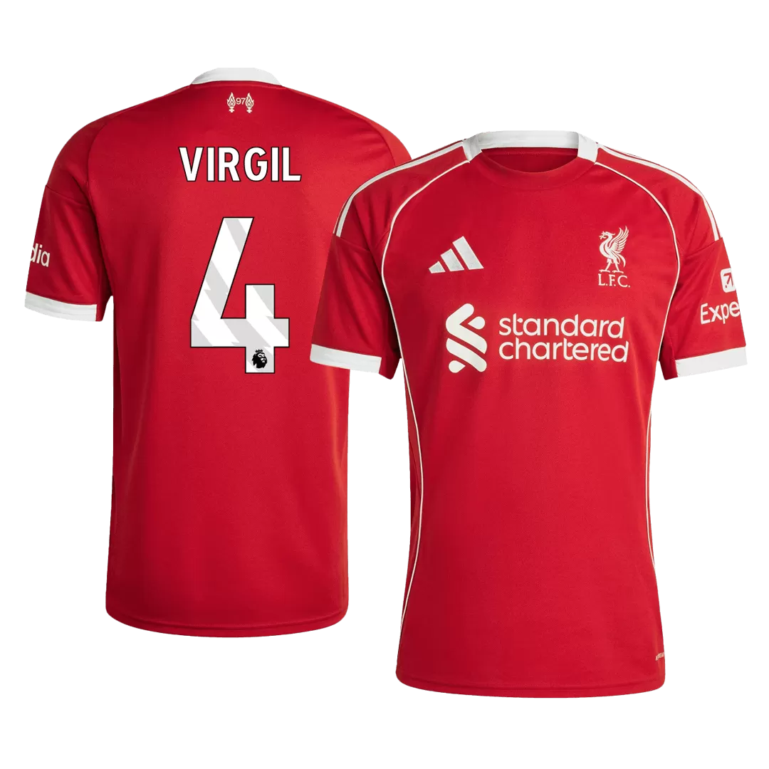 VIRGIL #4 Liverpool Home Soccer Jersey 2025/26