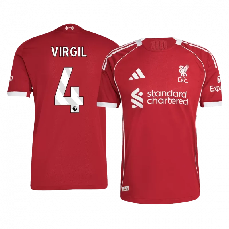 VIRGIL #4 Liverpool Home Authentic Soccer Jersey 2025/26