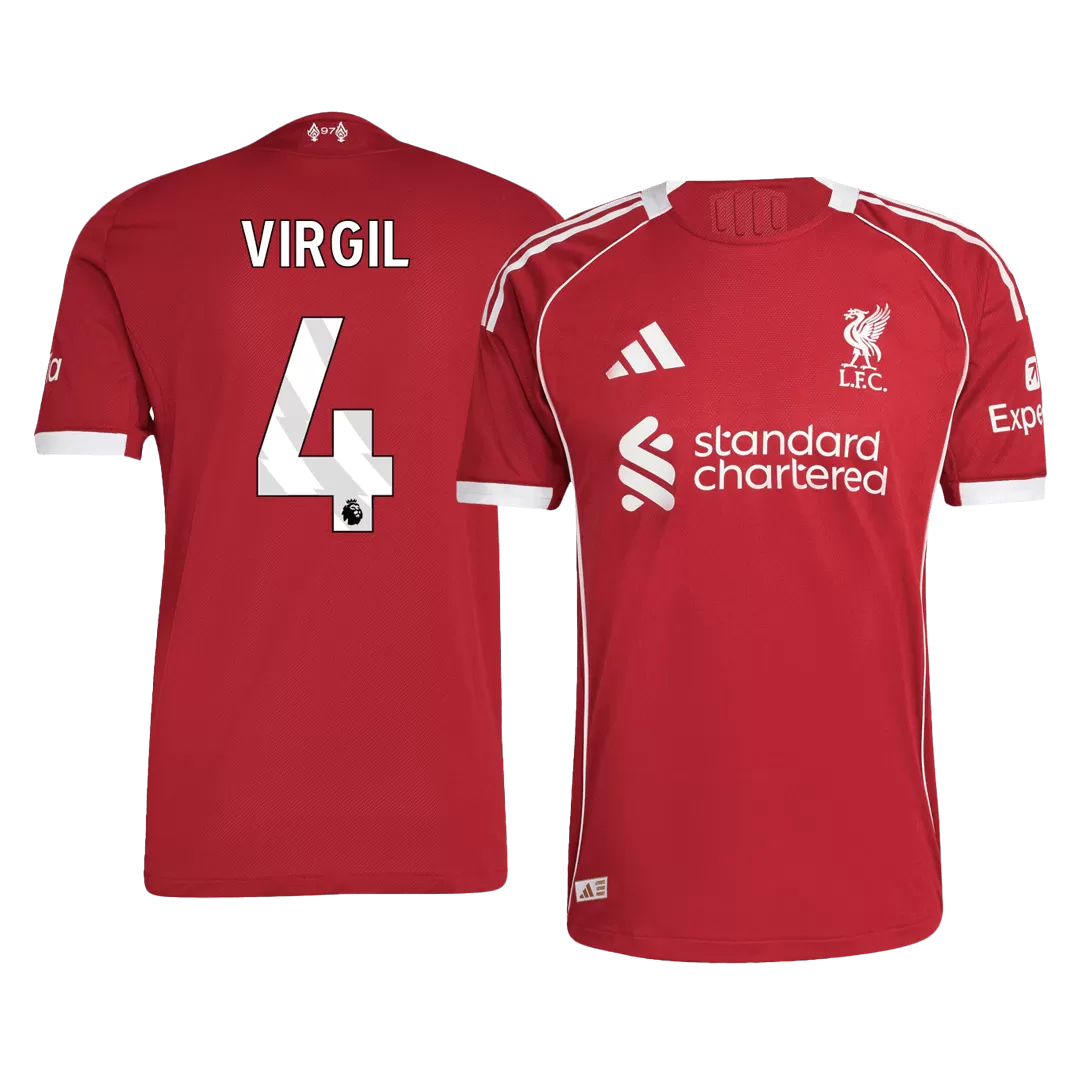 VIRGIL #4 Liverpool Home Authentic Soccer Jersey 2025/26