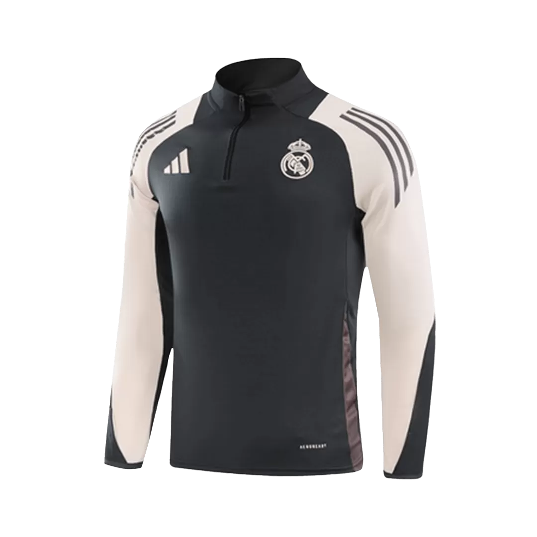 Real Madrid 1/4 Zip Tracksuit Gray - Image 3