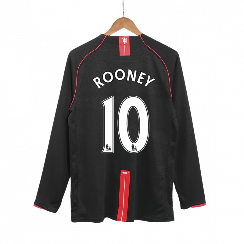 Vintage Soccer Jersey ROONEY #10 Manchester United Away Long Sleeve 2007/08