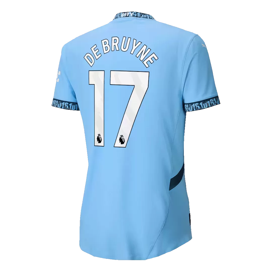 DE BRUYNE #17 Manchester City Home Authentic Soccer Jersey - Image 3