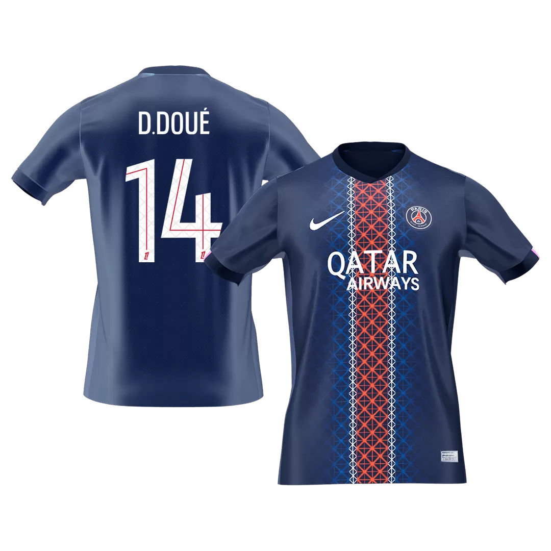 D.DOUÉ #14 PSG Home Soccer Jersey 2025/26