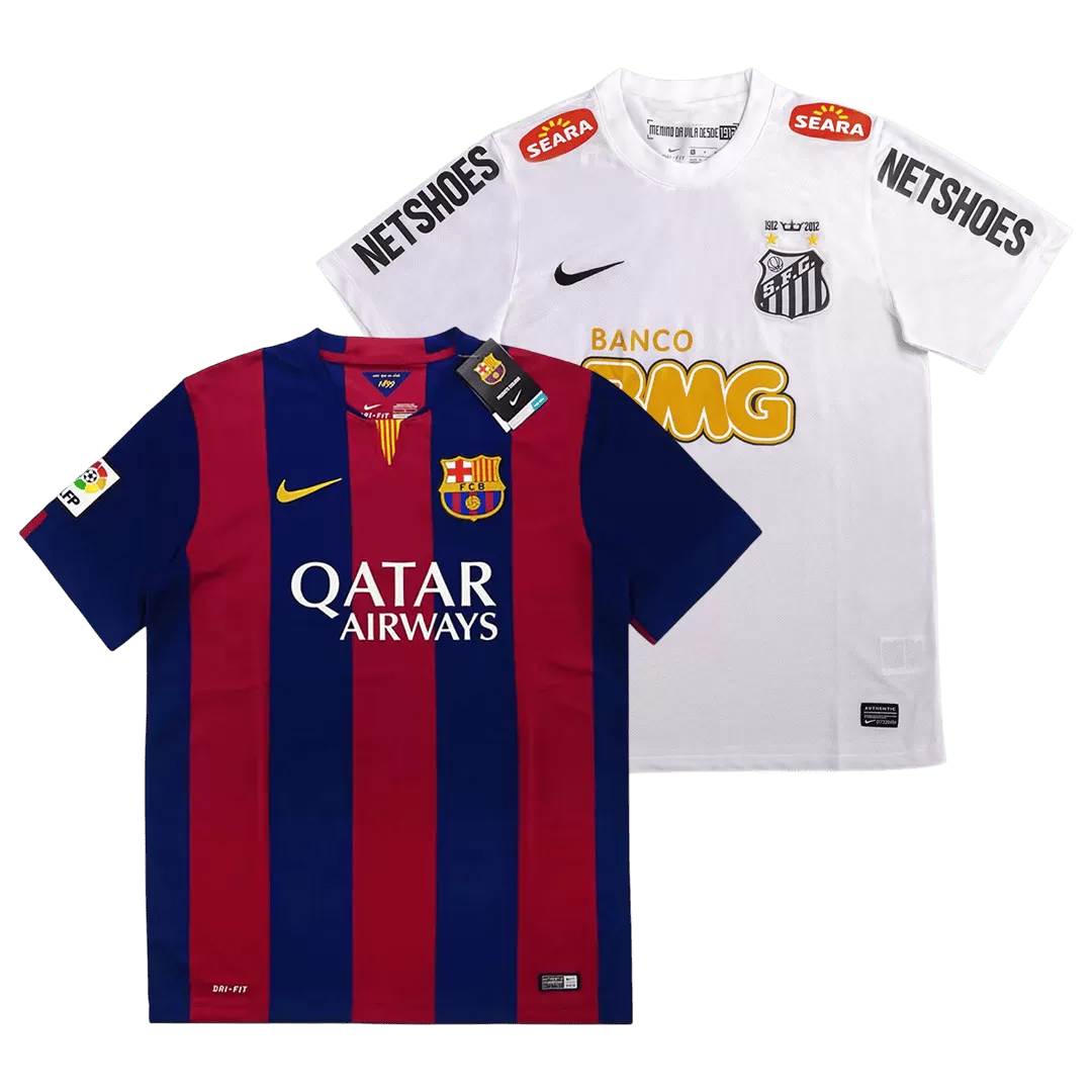 Vintage Jersey Barcelona Home 2014/15 & Vintage Jersey Santos FC Home 2012 - Image 2