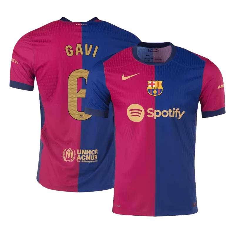 GAVI #6 Barcelona Home Authentic Soccer Jersey