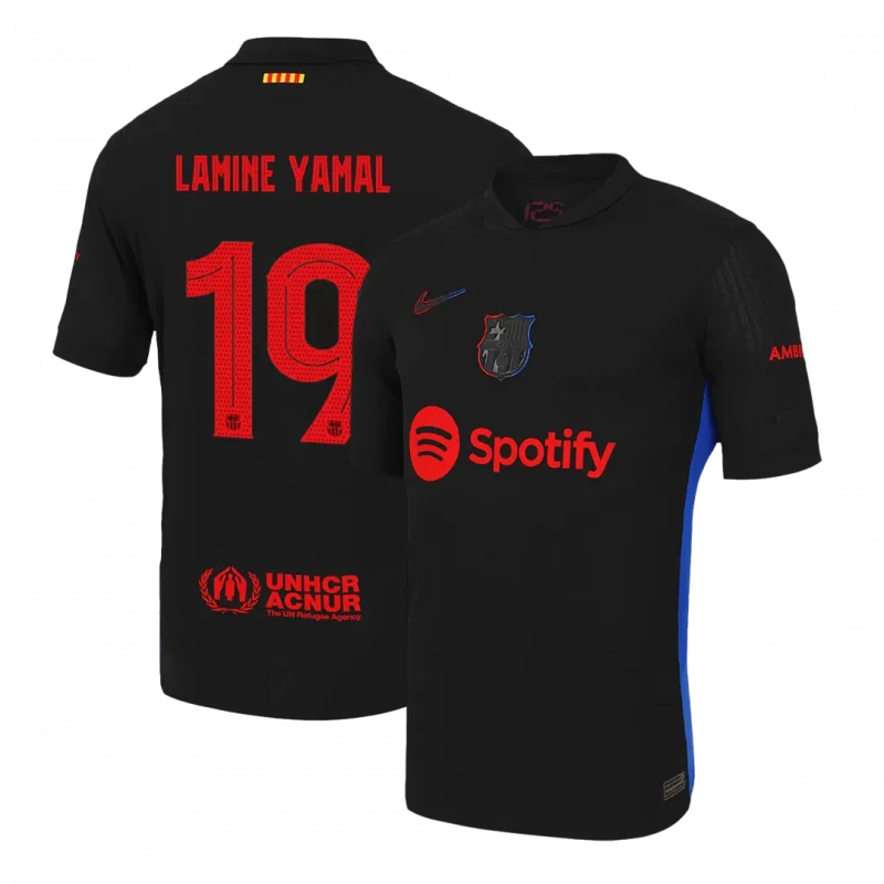 LAMINE YAMAL #19 Barcelona Away Authentic Soccer Jersey- UCL