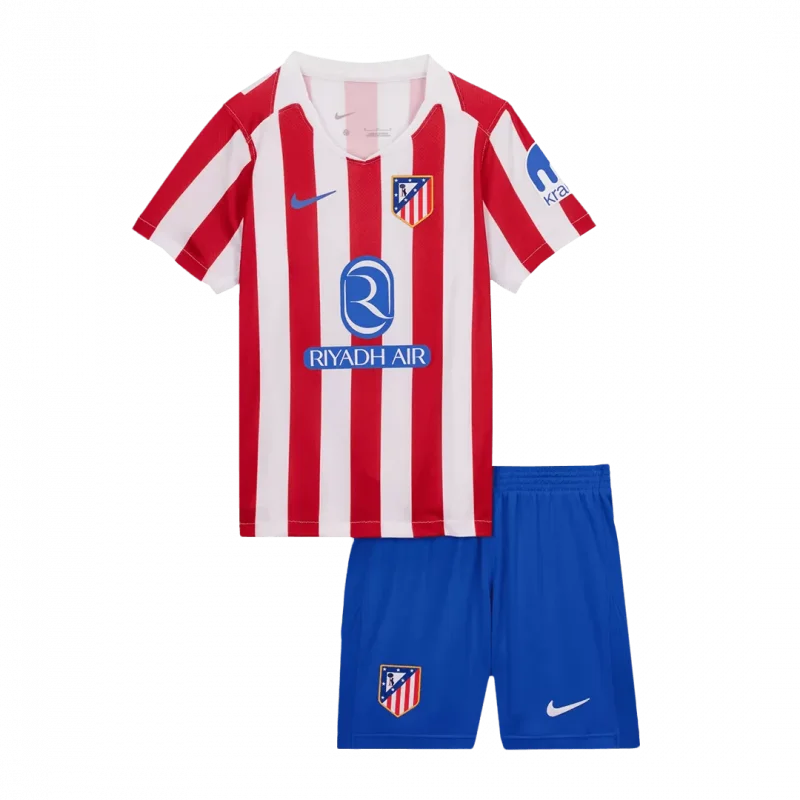 Atletico Madrid Home Kids Soccer Jerseys Kit 2025/26