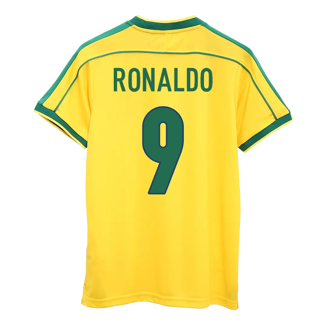 Vintage Soccer Jersey RONALDO #9 Brazil Home 1998