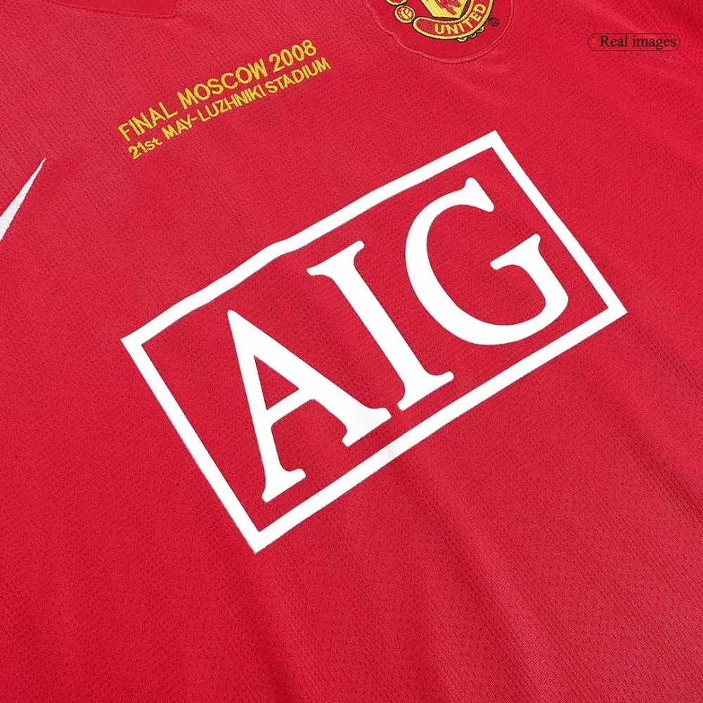 Retro Soccer Jersey Manchester United Home Long Sleeve 2007/08 - UCL - Image 5