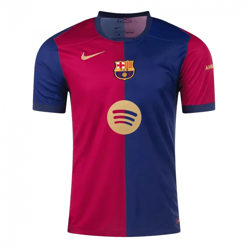 Barcelona Home Soccer Jersey-Spotify Logo Without Text
