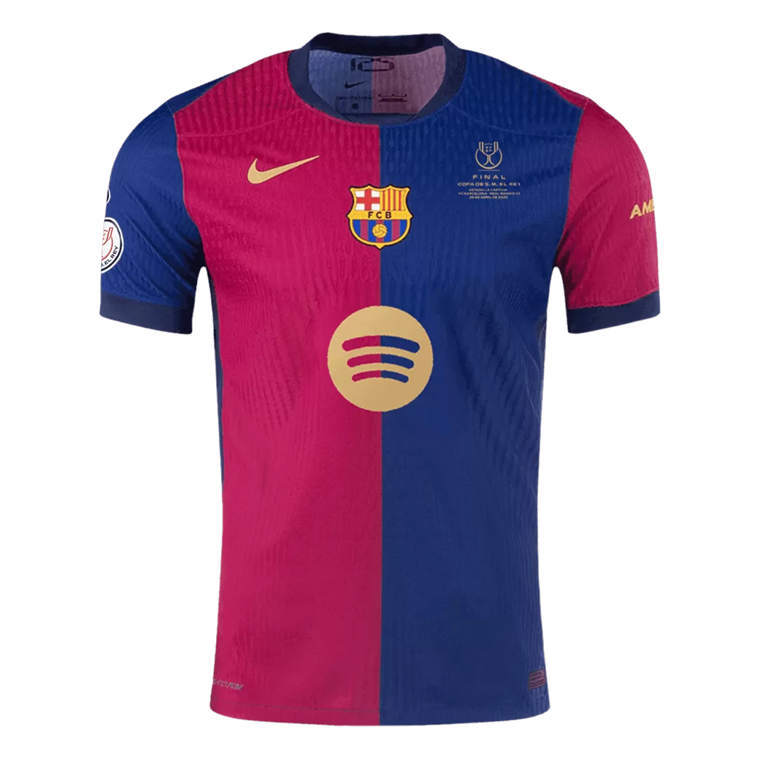 Barcelona Home Authentic Soccer Jersey - Copa del Rey Final