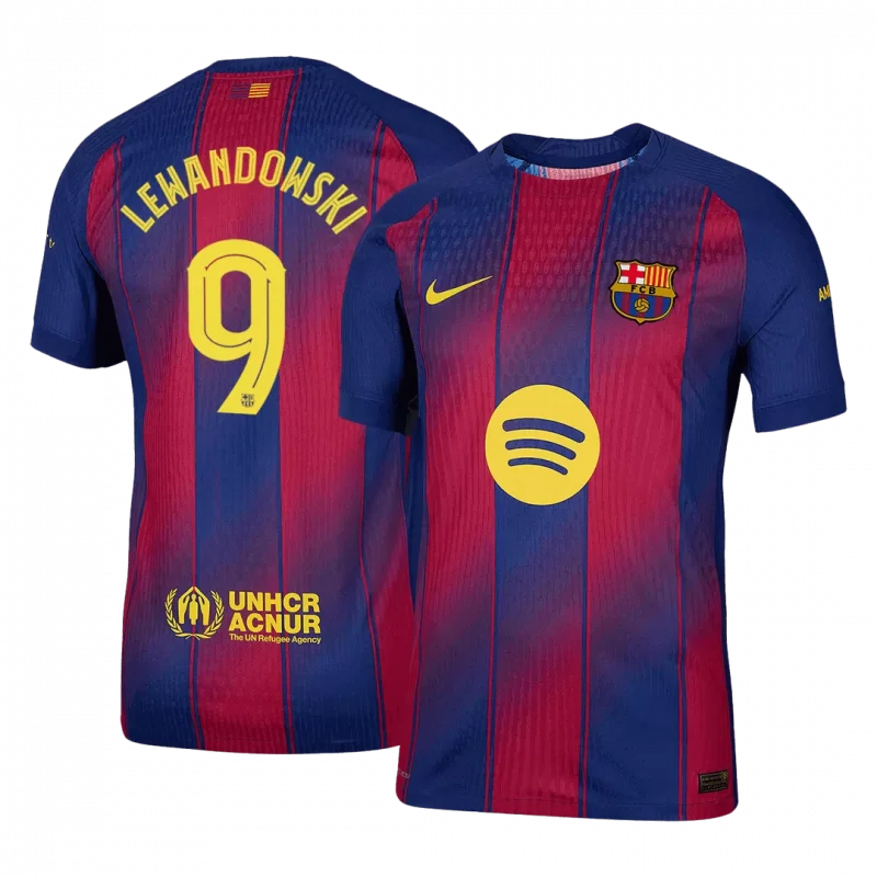 LEWANDOWSKI #9 Barcelona Home Authentic Soccer Jersey 2025/26 - UCL