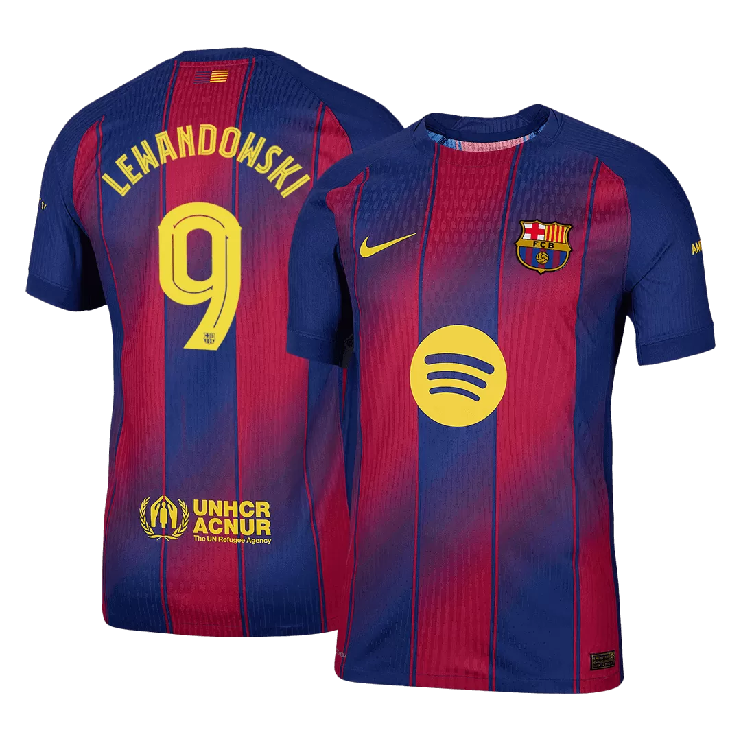 LEWANDOWSKI #9 Barcelona Home Authentic Soccer Jersey 2025/26 - UCL