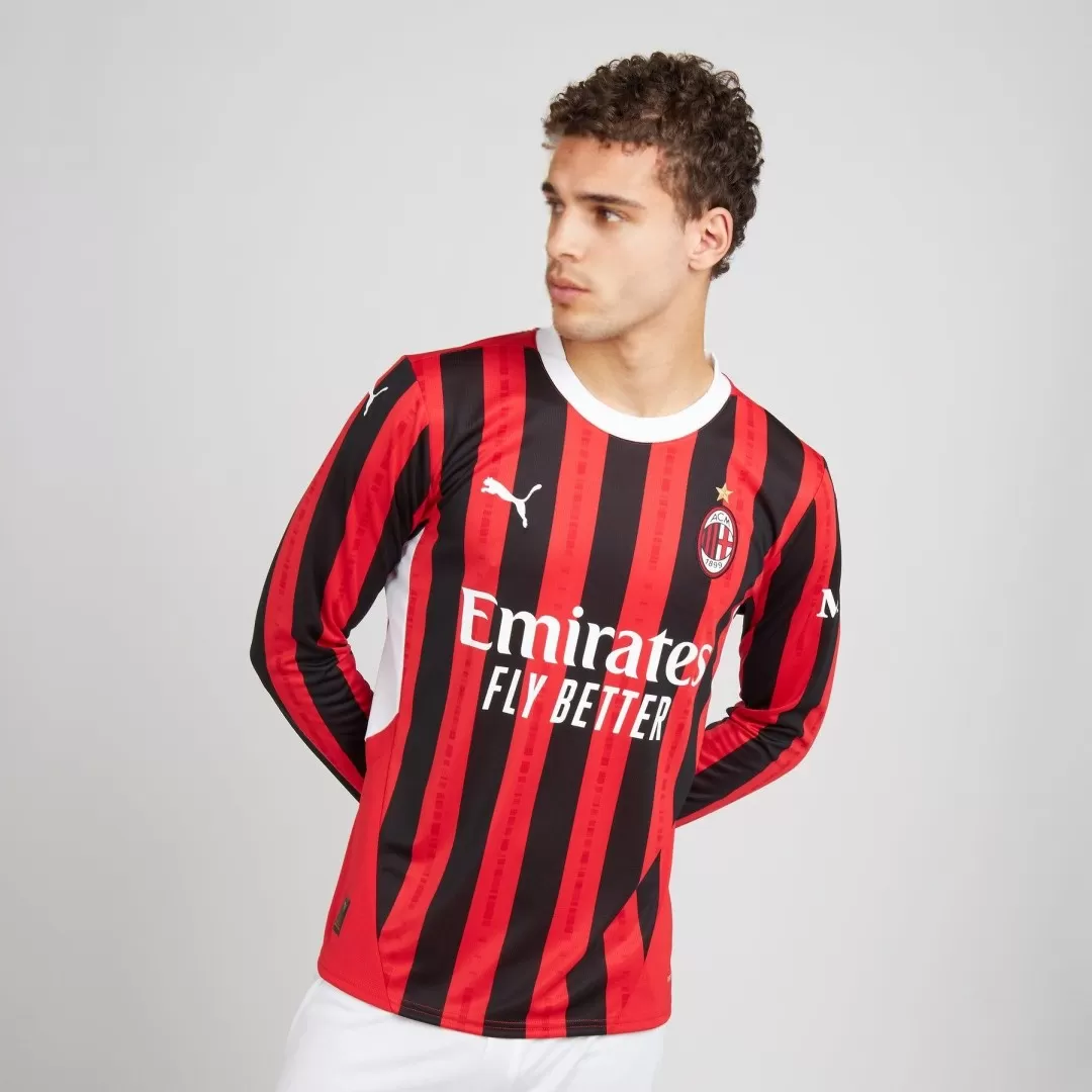 AC Milan Home Long Sleeve Soccer Jersey - Image 3