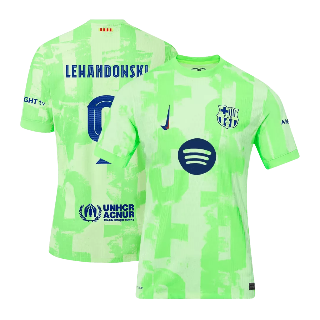 LEWANDOWSKI #9 Barcelona Third Away Authentic Soccer Jersey- UCL(Spotify Logo Without Text)