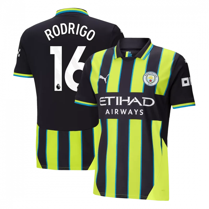 RODRIGO #16 Manchester City Away Soccer Jersey